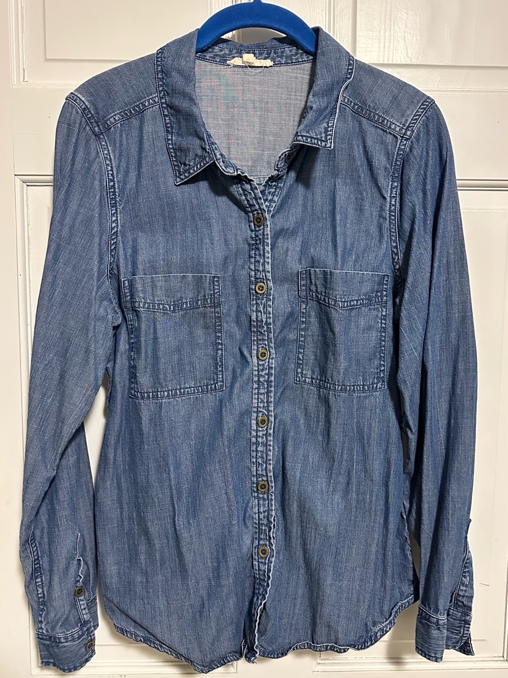 Eileen Fisher Women’s Chambray Denim Button Down Shirt